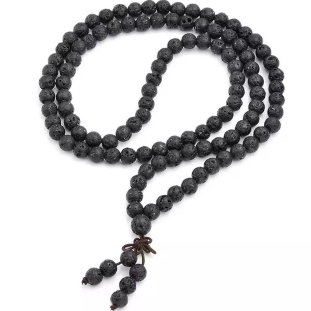 Lava Stone GROUNDING Meditation Mala Necklace/bracelet 6mm or 8mm - Picture 2 of 4